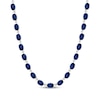 Thumbnail Image 1 of Oval-Cut Blue Lab-Created Sapphire & White Lab-Created Sapphire Tennis Necklace Sterling Silver 17"