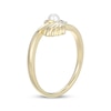 Thumbnail Image 3 of Cultured Pearl & White Lab-Created Sapphire Seashell Bypass Ring 10K Yellow Gold