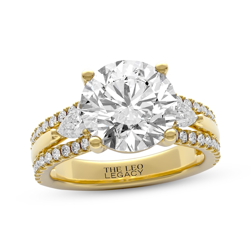Main Image 1 of THE LEO Legacy Lab-Grown Diamond Round-Cut Engagement Ring 4-7/8 ct tw 14K Yellow Gold