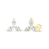 Thumbnail Image 1 of Monique Lhuillier Bliss Marquise-Cut Lab-Grown Diamond Three-Stone Stud Earrings 1/2 ct tw 24K Yellow Gold Vermeil Sterling Silver
