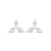 Thumbnail Image 2 of Monique Lhuillier Bliss Marquise-Cut Lab-Grown Diamond Three-Stone Stud Earrings 1/2 ct tw 24K Yellow Gold Vermeil Sterling Silver