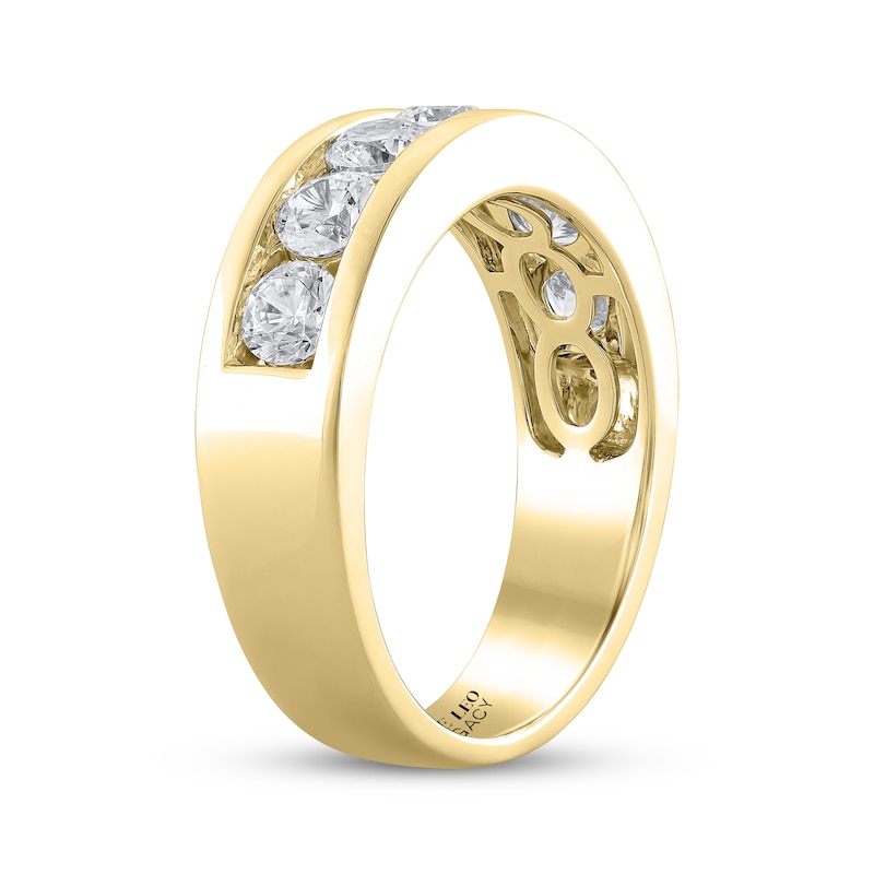 Main Image 2 of THE LEO Legacy Lab-Grown Diamond Men's Channel Wedding Band 2 ct tw 14K Yellow Gold