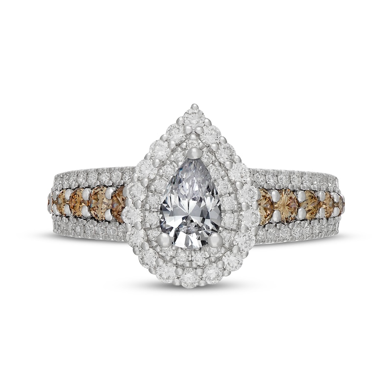 Main Image 3 of Neil Lane Desert Diamonds Pear-Shaped Double Halo Engagement Ring 1-3/4 ct tw 14K White Gold