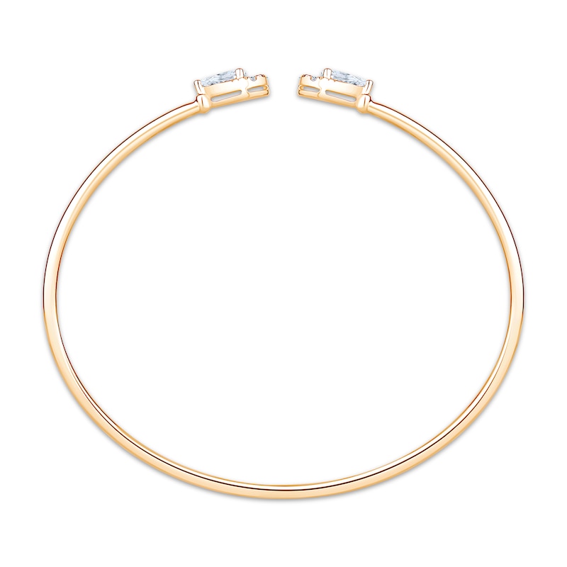 Main Image 3 of KAY Lab-Grown Diamonds Pear-Shaped Multi-Stone Teardrop Cuff Bangle Bracelet 1 ct tw 10K Yellow Gold