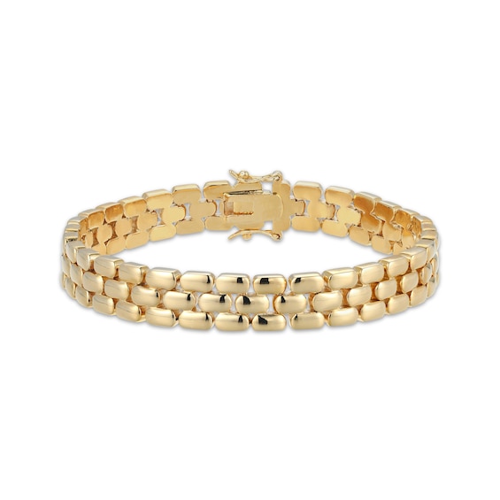 9.09mm Panther Chain Bracelet 24K Yellow Gold Vermeil Sterling Silver 7.25"