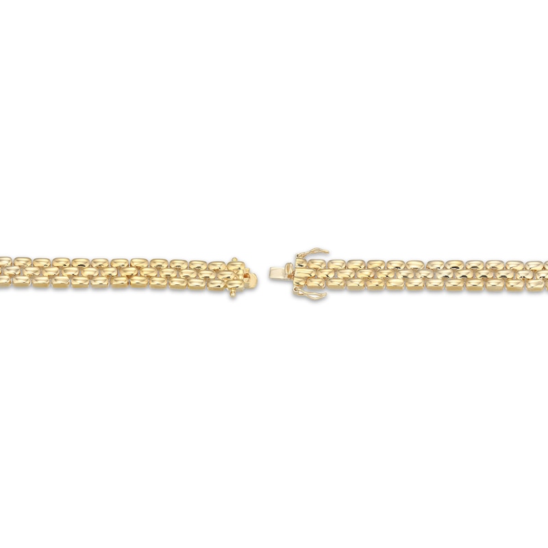 Main Image 3 of 9.09mm Panther Chain Bracelet 24K Yellow Gold Vermeil Sterling Silver 7.25"