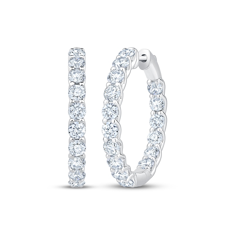Main Image 1 of KAY Lab-Grown Diamonds Inside-Out Hoop Earrings 4 ct tw 10K White Gold