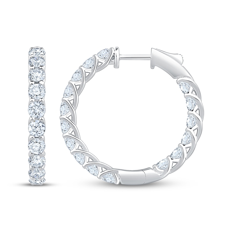Main Image 3 of KAY Lab-Grown Diamonds Inside-Out Hoop Earrings 4 ct tw 10K White Gold