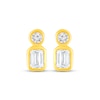 Thumbnail Image 2 of KAY Lab-Grown Diamonds Round & Emerald-Cut Two-Stone Stud Earrings 5/8 ct tw 10K Yellow Gold