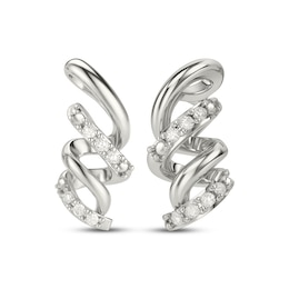 KAY Lab-Grown Diamonds Ribbon Twist Drop Earrings 1/10 ct tw Sterling Silver