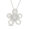 Thumbnail Image 1 of KAY Lab-Grown Diamonds Flower Necklace 1/20 ct tw Sterling Silver 18"