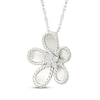 Thumbnail Image 2 of KAY Lab-Grown Diamonds Flower Necklace 1/20 ct tw Sterling Silver 18"