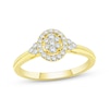 Thumbnail Image 1 of Multi-Diamond Cushion Halo Promise Ring 1/5 ct tw 10K Yellow Gold