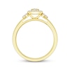 Thumbnail Image 4 of Multi-Diamond Cushion Halo Promise Ring 1/5 ct tw 10K Yellow Gold