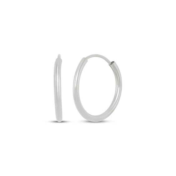 Endless Hoop Earrings 14K White Gold 14mm
