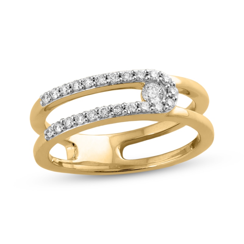 Main Image 1 of STUDIO BY KAY Lab-Grown Diamond Paperclip Ring 1/4 ct tw 24K Yellow Gold Vermeil Sterling Silver