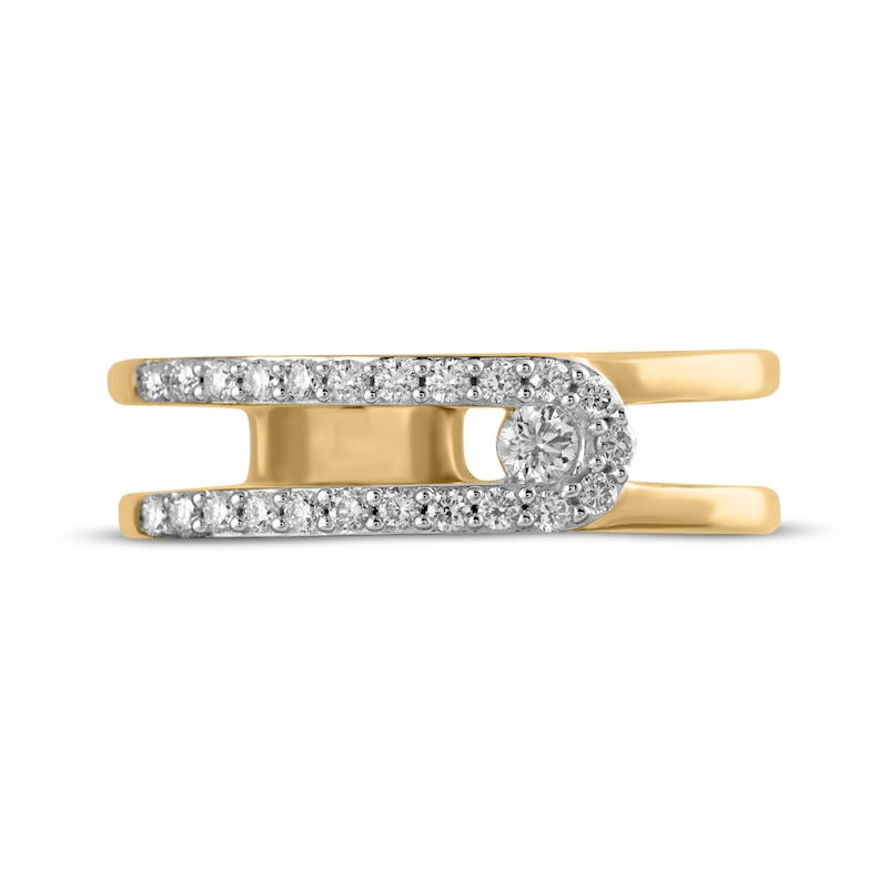 Main Image 3 of STUDIO BY KAY Lab-Grown Diamond Paperclip Ring 1/4 ct tw 24K Yellow Gold Vermeil Sterling Silver