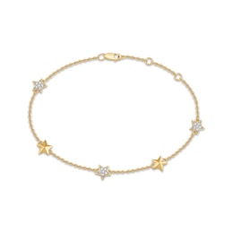 KAY Lab-Grown Diamonds Star Station Bracelet 1/6 ct tw 14K Yellow Gold-Plated Sterling Silver 7.5"