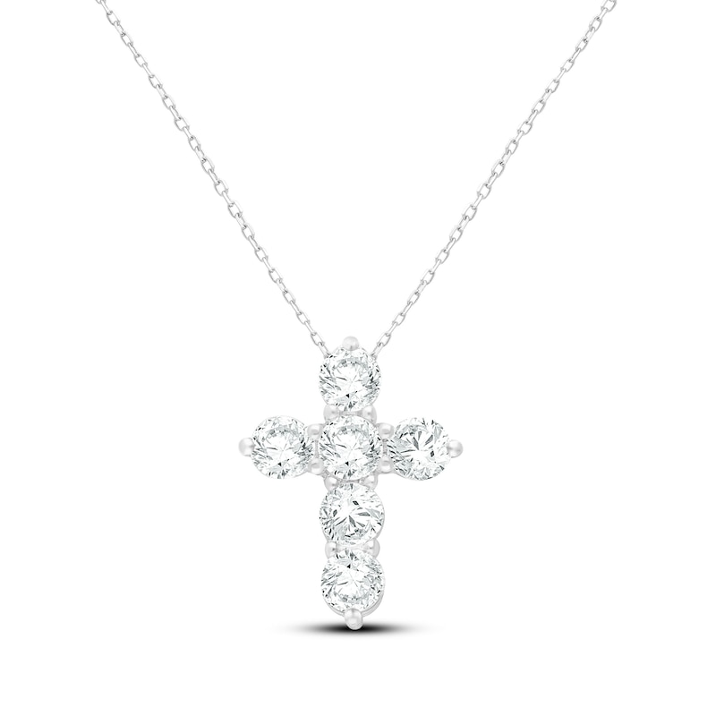 Main Image 1 of KAY Lab-Grown Diamonds Cross Necklace 1-1/2 ct tw 10K White Gold 18"