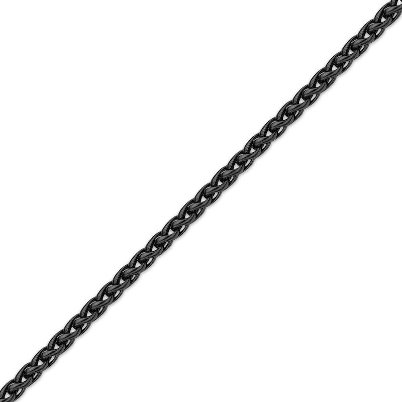 Main Image 2 of 3mm Wheat Chain Necklace Black Ion-Plated Stainless Steel 26"