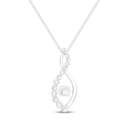 Unstoppable Love Diamond Twist Necklace 1/2 ct tw 10K White Gold 19"