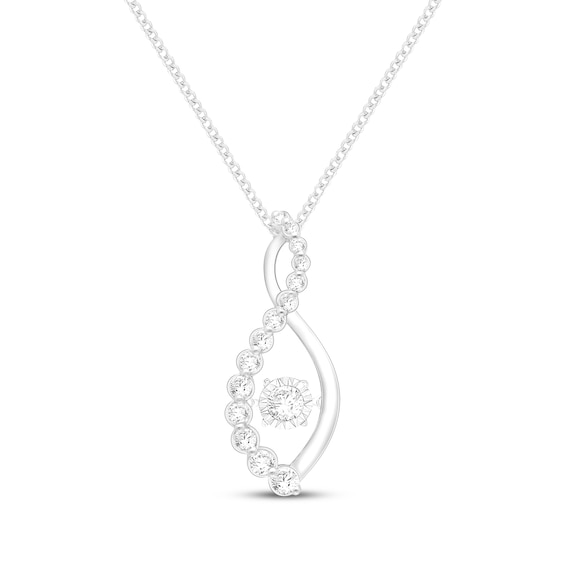 Unstoppable Love Diamond Twist Necklace 1/2 ct tw 10K White Gold 19"