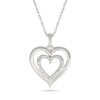 Thumbnail Image 1 of Diamond Accent Double Open Heart Necklace Sterling Silver