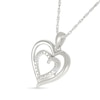 Thumbnail Image 2 of Diamond Accent Double Open Heart Necklace Sterling Silver