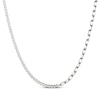 Thumbnail Image 1 of White Lab-Created Sapphire & Curb Chain Half-and-Half Necklace Sterling Silver 20"