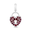 Thumbnail Image 1 of Lab-Created Ruby Heart Lock Charm Sterling Silver