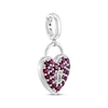 Thumbnail Image 2 of Lab-Created Ruby Heart Lock Charm Sterling Silver