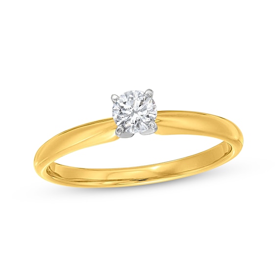 Now + Forever Round-Cut Diamond Solitaire Engagement Ring 1/4 ct tw 14K Yellow Gold (I/I2)