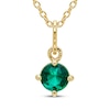 Thumbnail Image 1 of STUDIO BY KAY Round-Cut Lab-Created Emerald Solitaire Necklace 24K Yellow Gold Vermeil Sterling Silver 18"