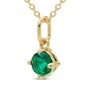 Thumbnail Image 2 of STUDIO BY KAY Round-Cut Lab-Created Emerald Solitaire Necklace 24K Yellow Gold Vermeil Sterling Silver 18"