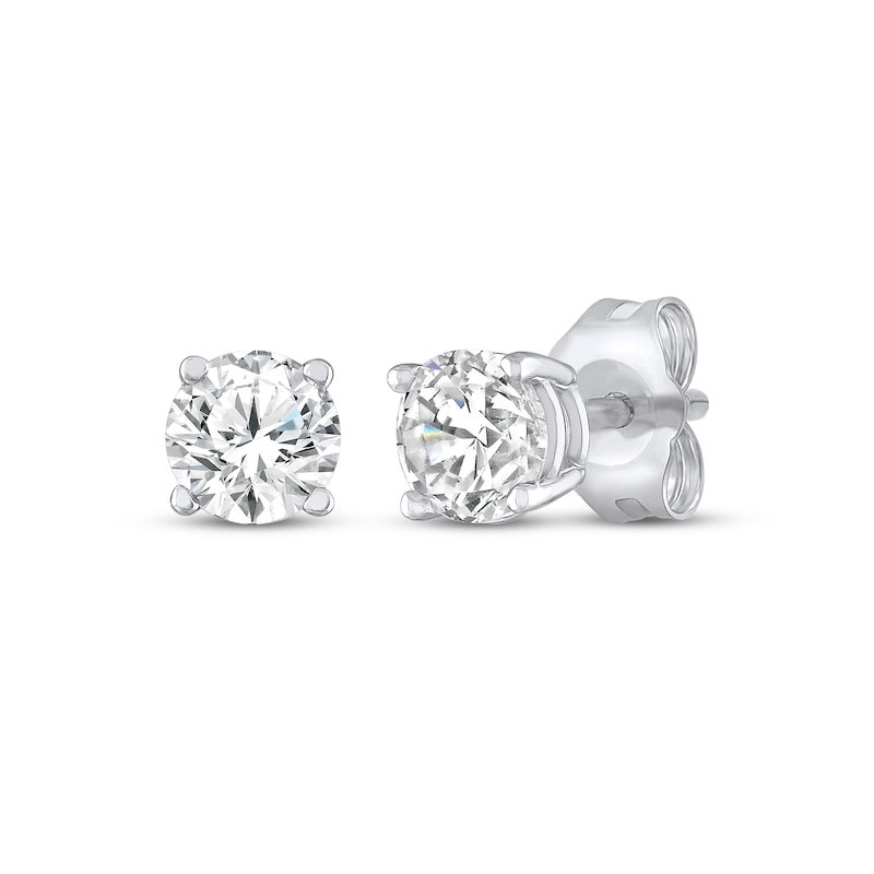 Main Image 1 of KAY Lab-Grown Diamonds Round-Cut Solitaire Stud Earrings 1/4 ct tw 10K White Gold (F/SI2)