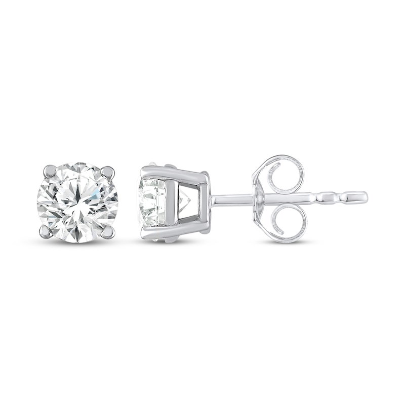 Main Image 3 of KAY Lab-Grown Diamonds Round-Cut Solitaire Stud Earrings 1/4 ct tw 10K White Gold (F/SI2)