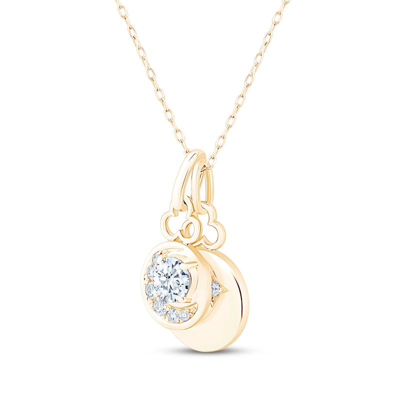 Main Image 3 of KAY Lab-Grown Diamonds Moon & Star Charm Necklace 1/2 ct tw 10K Yellow Gold 18"