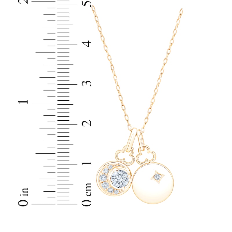 Main Image 6 of KAY Lab-Grown Diamonds Moon & Star Charm Necklace 1/2 ct tw 10K Yellow Gold 18"