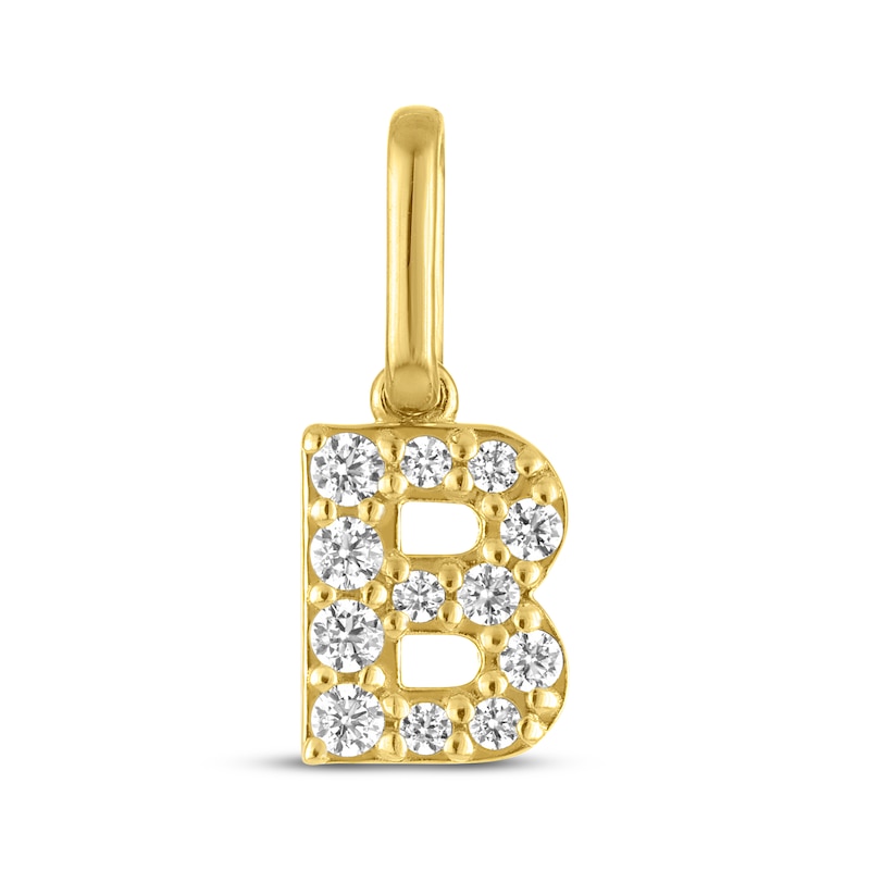 Main Image 1 of STUDIO BY KAY Lab-Grown Diamond Initial B Charm 1/10 ct tw 24K Yellow Gold Vermeil Sterling Silver