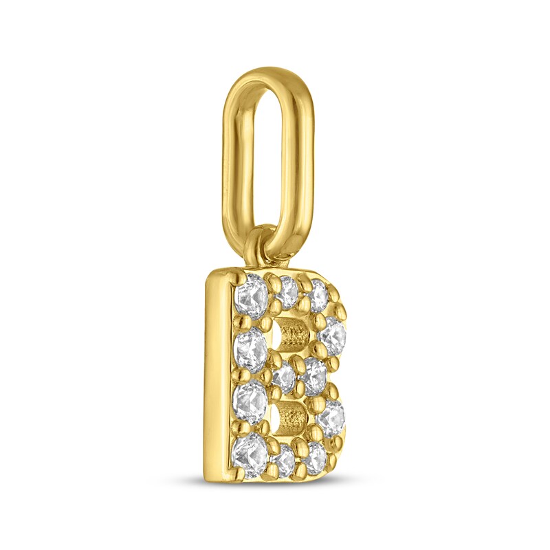 Main Image 2 of STUDIO BY KAY Lab-Grown Diamond Initial B Charm 1/10 ct tw 24K Yellow Gold Vermeil Sterling Silver