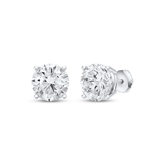 KAY Lab-Grown Diamonds Certified Round-Cut Solitaire Stud Earrings 3 ct tw 14K White Gold (F/VS2)
