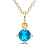 Thumbnail Image 1 of STUDIO BY KAY Swiss Blue Topaz Solitaire Necklace 24K Yellow Gold Vermeil Sterling Silver 18"