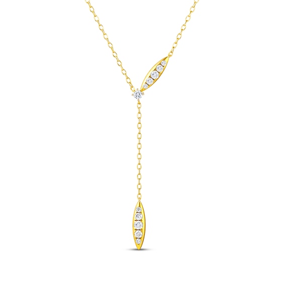 KAY Lab-Grown Diamonds Lariat Drop Necklace 1/4 ct tw 10K Yellow Gold 18"