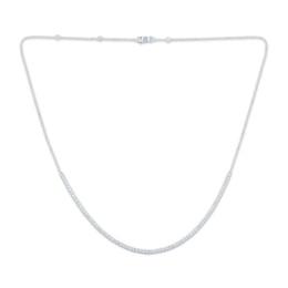 Diamond Line & Chain Necklace 1 ct tw 10K White Gold 18"