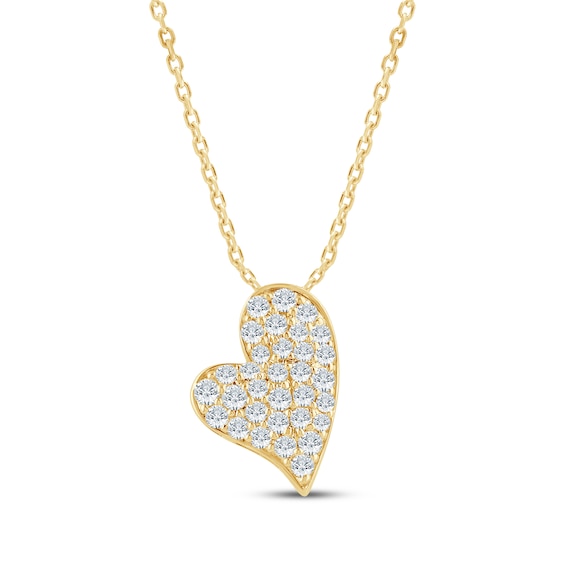 Monique Lhuillier Bliss Certified Lab-Grown Diamond Heart Necklace 1/2 ct tw 24K Yellow Gold Vermeil Sterling Silver 18"