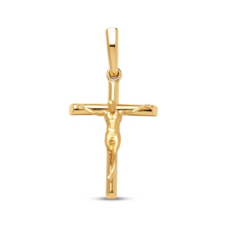 JAXXON Men's Collection Crucifix Charm Yellow Ion-Plated Stainless Steel