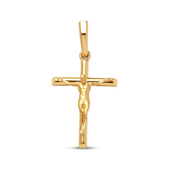 JAXXON Men's Collection Crucifix Charm Yellow Ion-Plated Stainless Steel