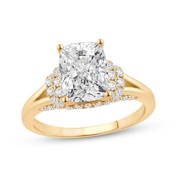 Now + Forever Lab-Grown Diamonds Certified Cushion-Cut Engagement Ring 2-1/2 ct tw 14K Yellow Gold