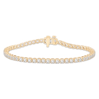 KAY Lab-Grown Diamonds Tennis Bracelet 4 ct tw 10K Yellow Gold 7"