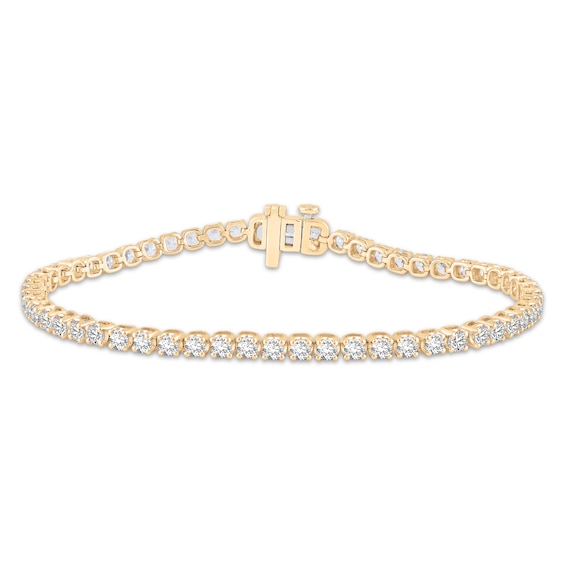 KAY Lab-Grown Diamonds Tennis Bracelet 4 ct tw 10K Yellow Gold 7"